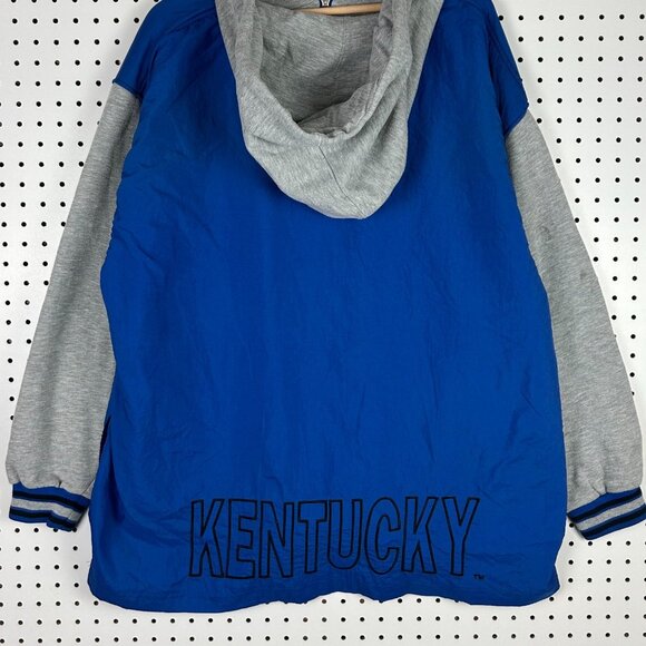 Kentucky Wildcats 90s Starter Windbreaker XL Jacket Hoodie 1/4 Zip READ Blue - Picture 6 of 9